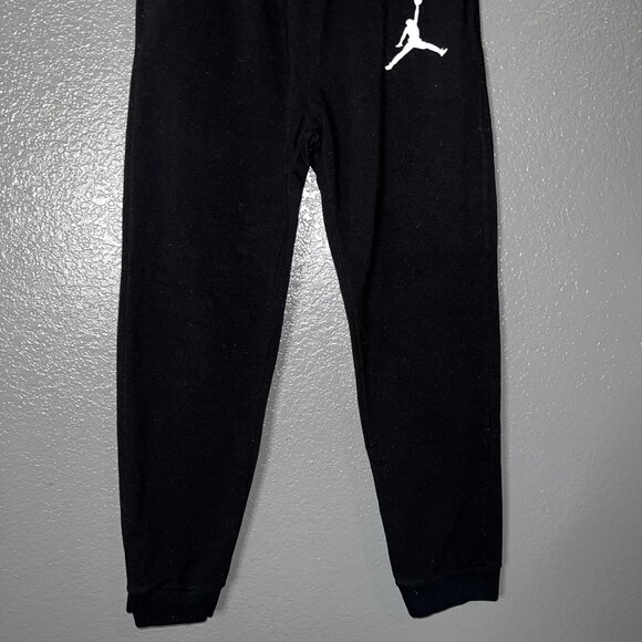 Kids Jordan Black Fleece Joggers Sweatpants Logo Adjustable Waist - Picture 3 of 7